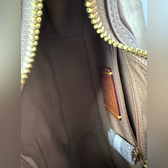 Coach Carmen Mini Crossbody Bag With Patchwork Gold/Mushroom NWT CCE62 - Picture 12 of 16